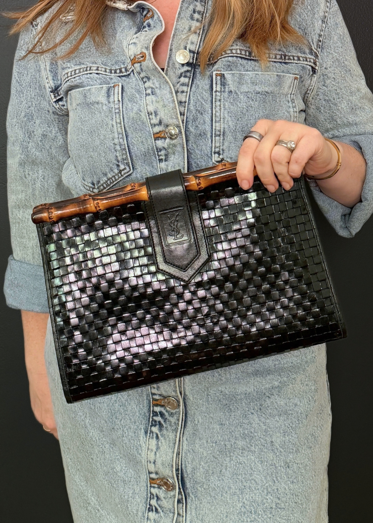 ULTRA-RARE YVES SAINT LAURENT BAMBOO CLUTCH