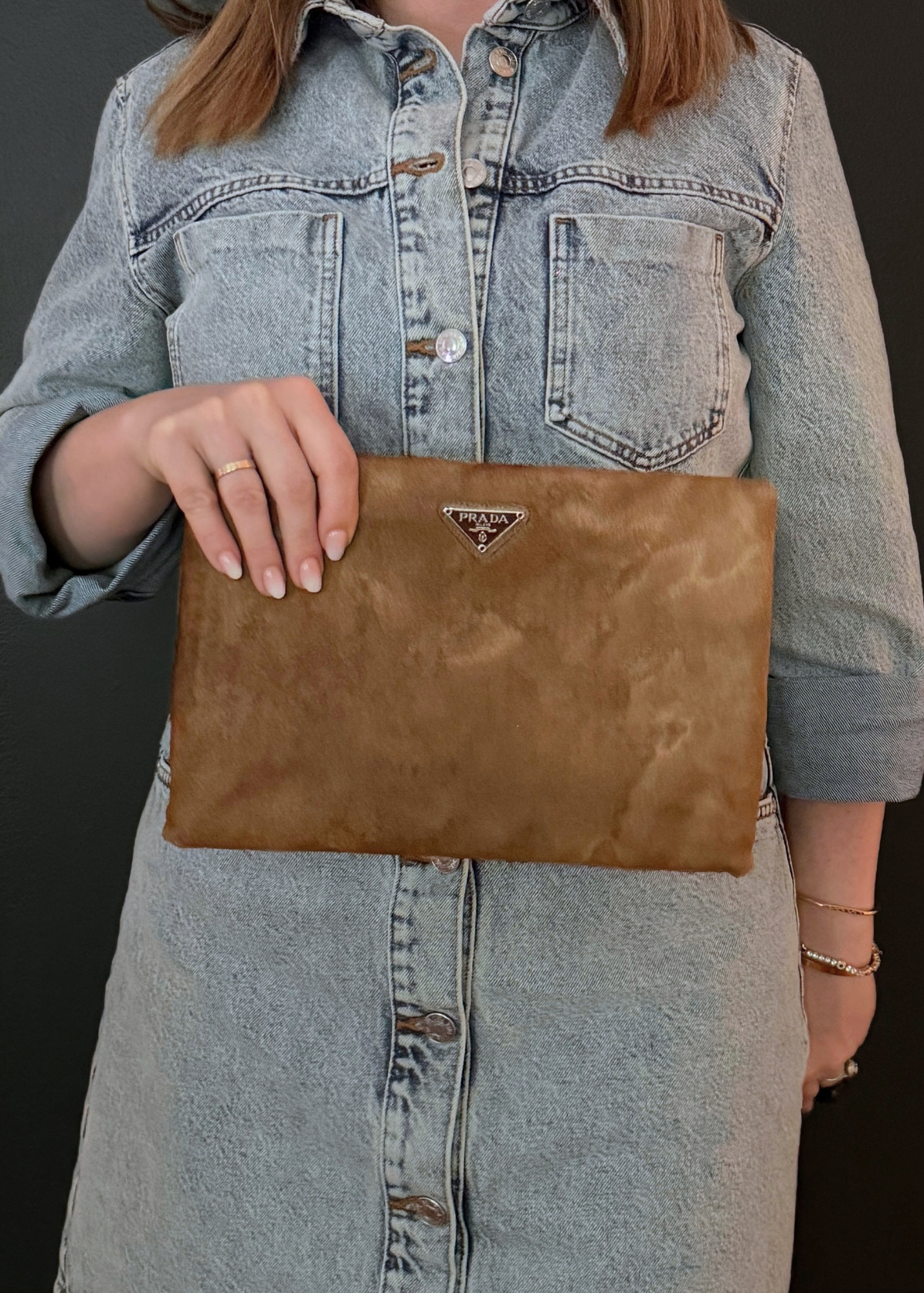 PRADA PONYHAIR SHOULDER BAG & CLUTCH