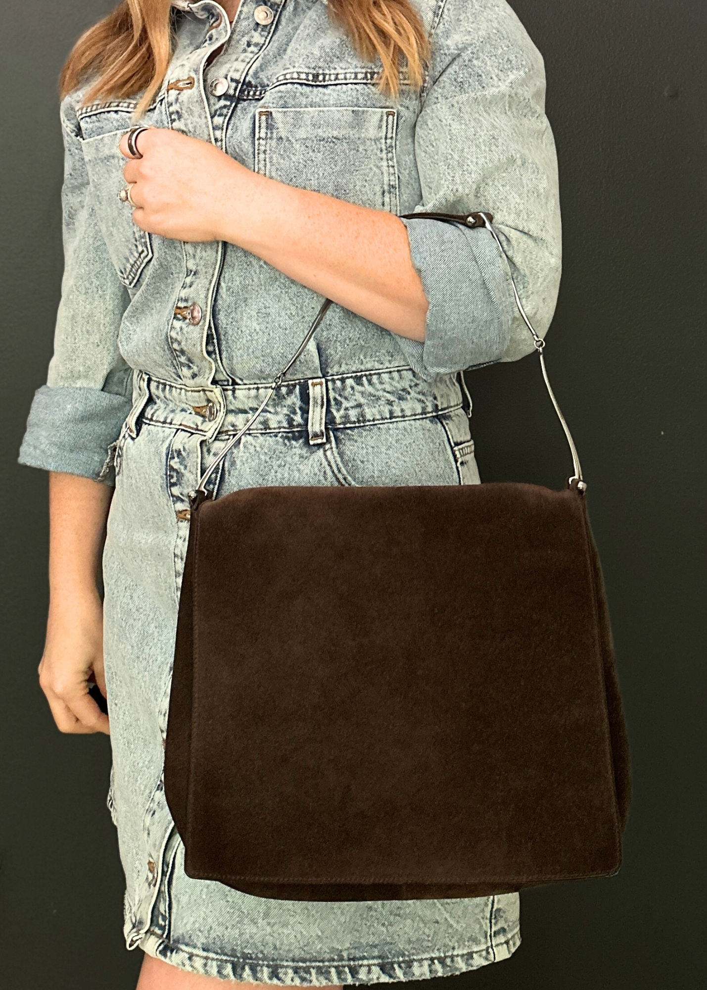 GUCCI SUEDE HORSEBIT SHOULDER BAG