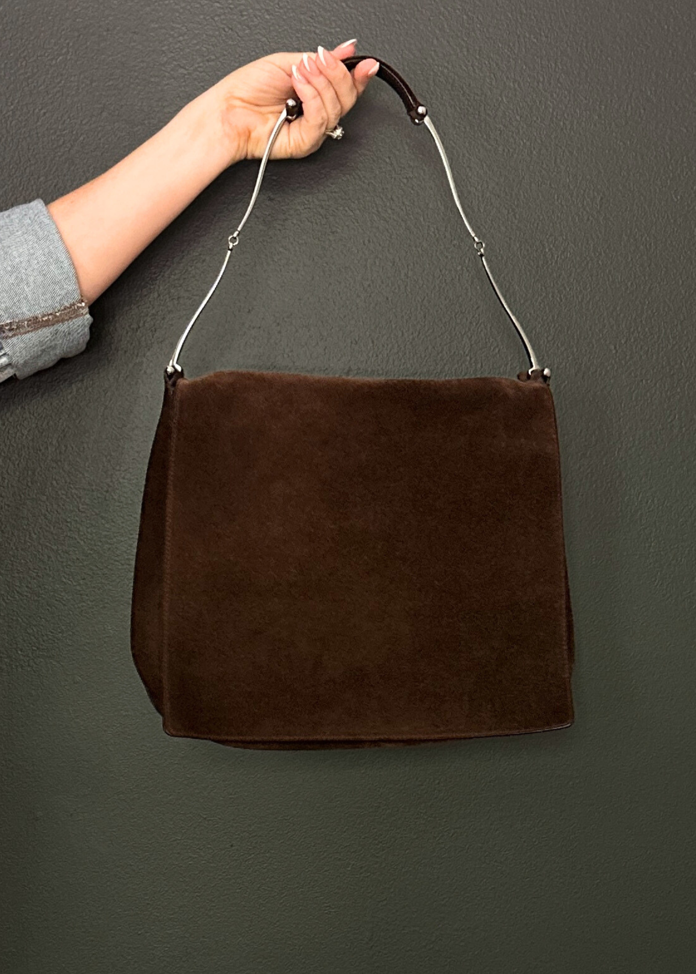 GUCCI SUEDE HORSEBIT SHOULDER BAG
