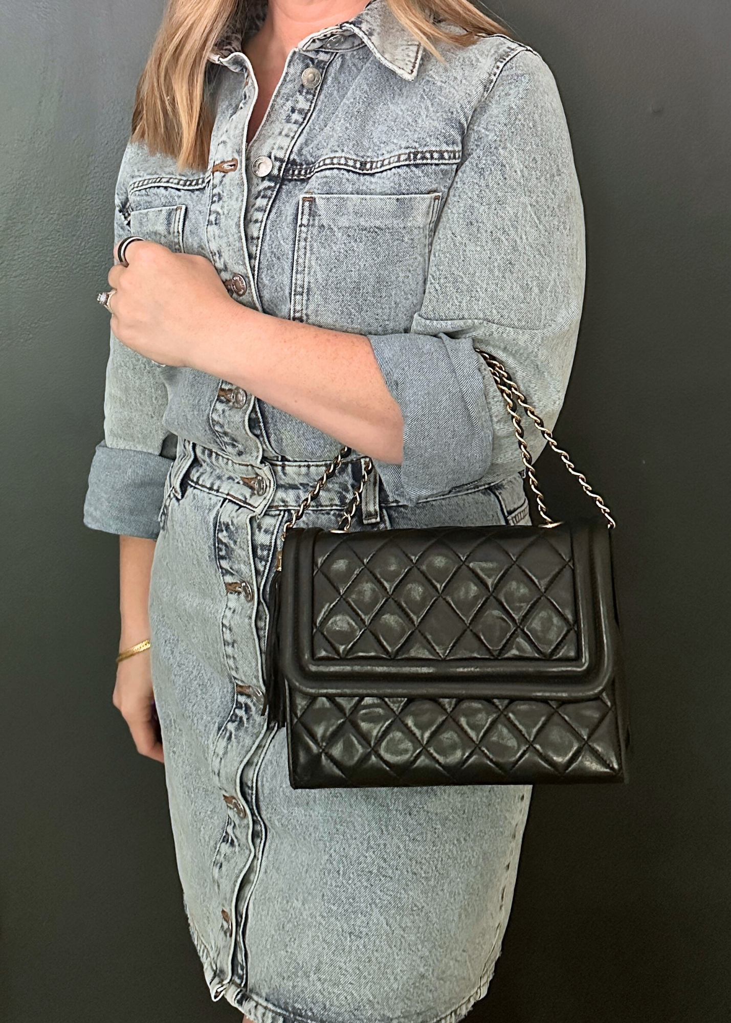 CHANEL LAMBSKIN TASSEL FLAP BAG