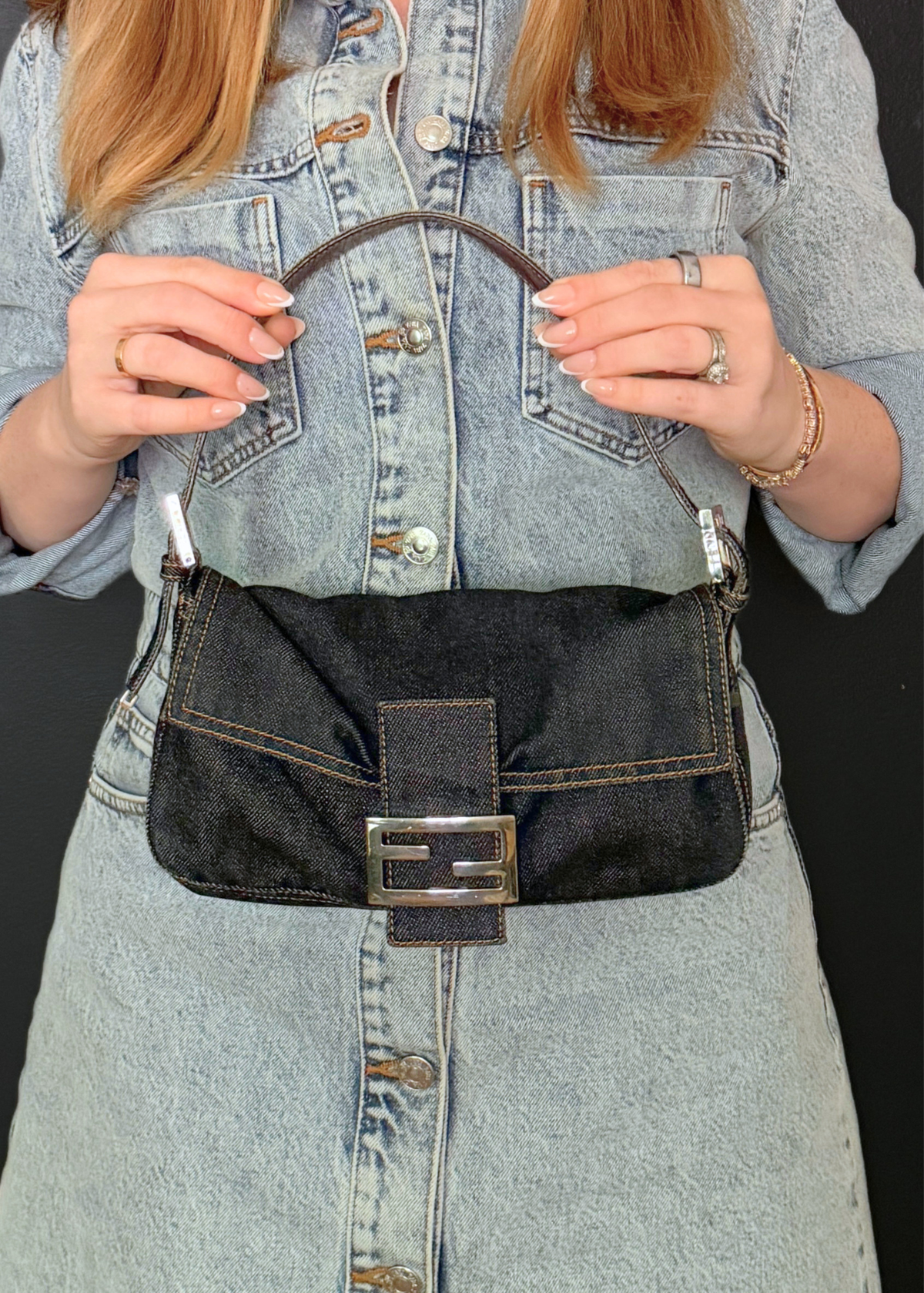 FENDI DENIM BAGUETTE