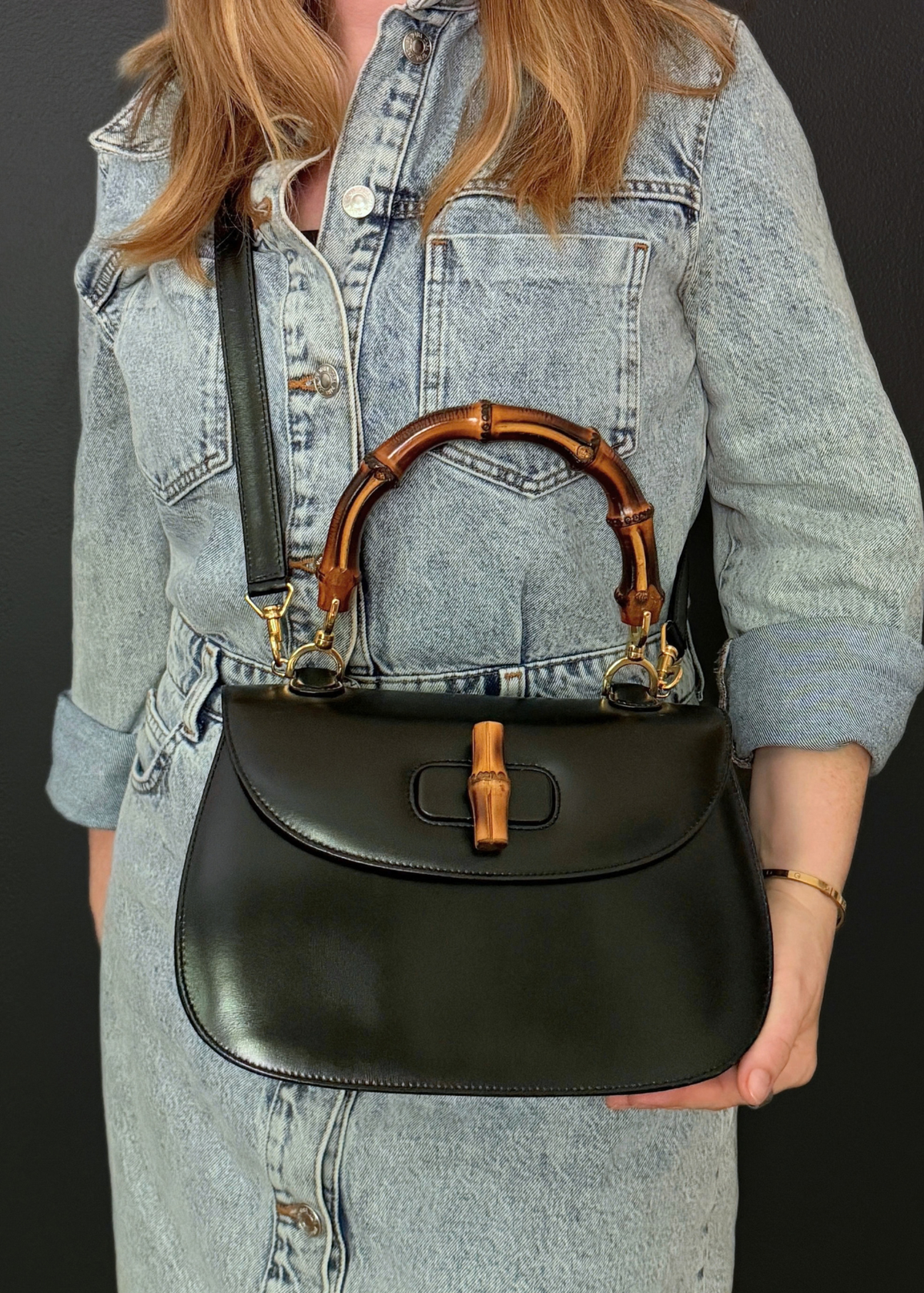 GUCCI 1947 BAMBOO TOP HANDLE BAG