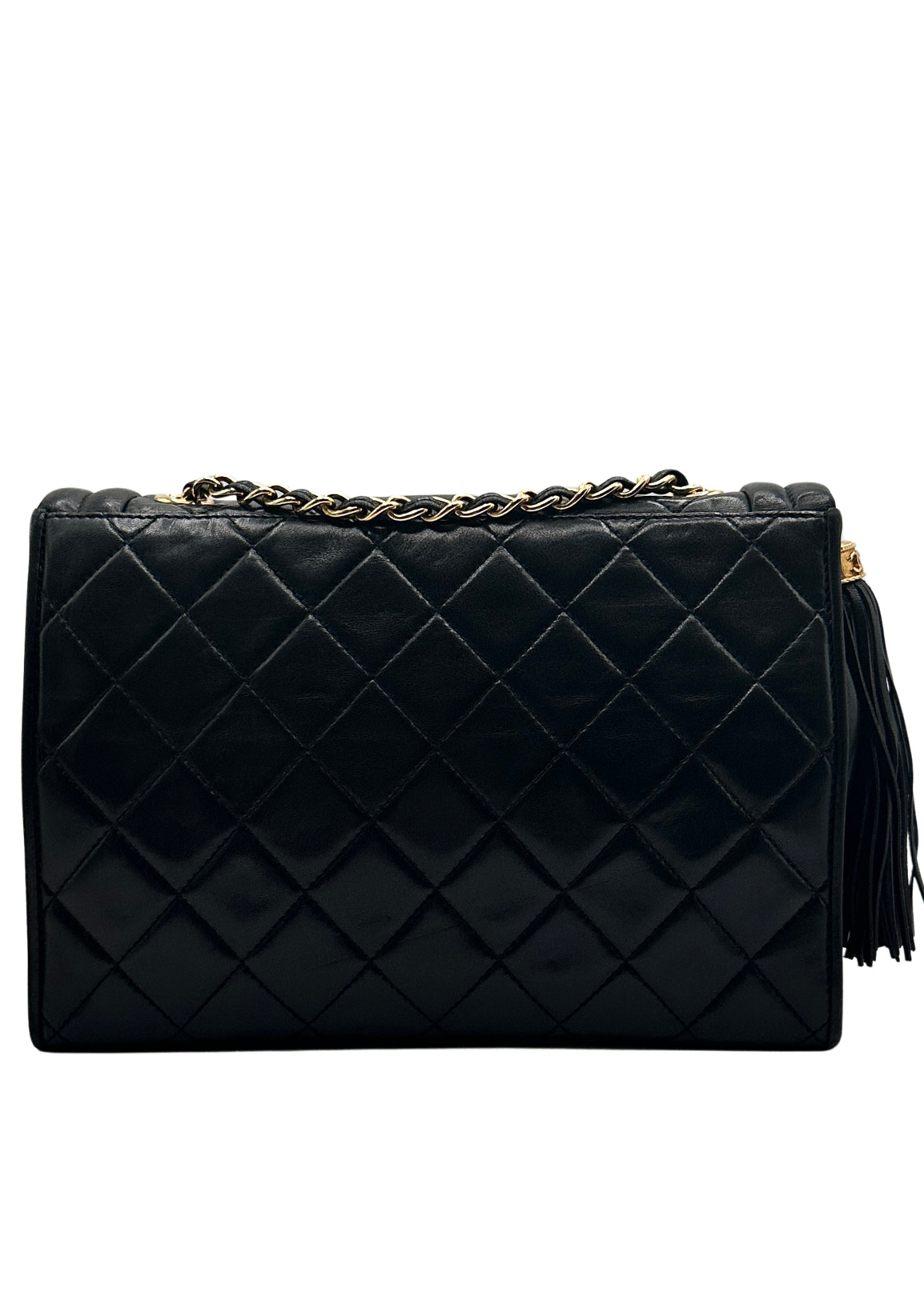 CHANEL LAMBSKIN TASSEL FLAP BAG