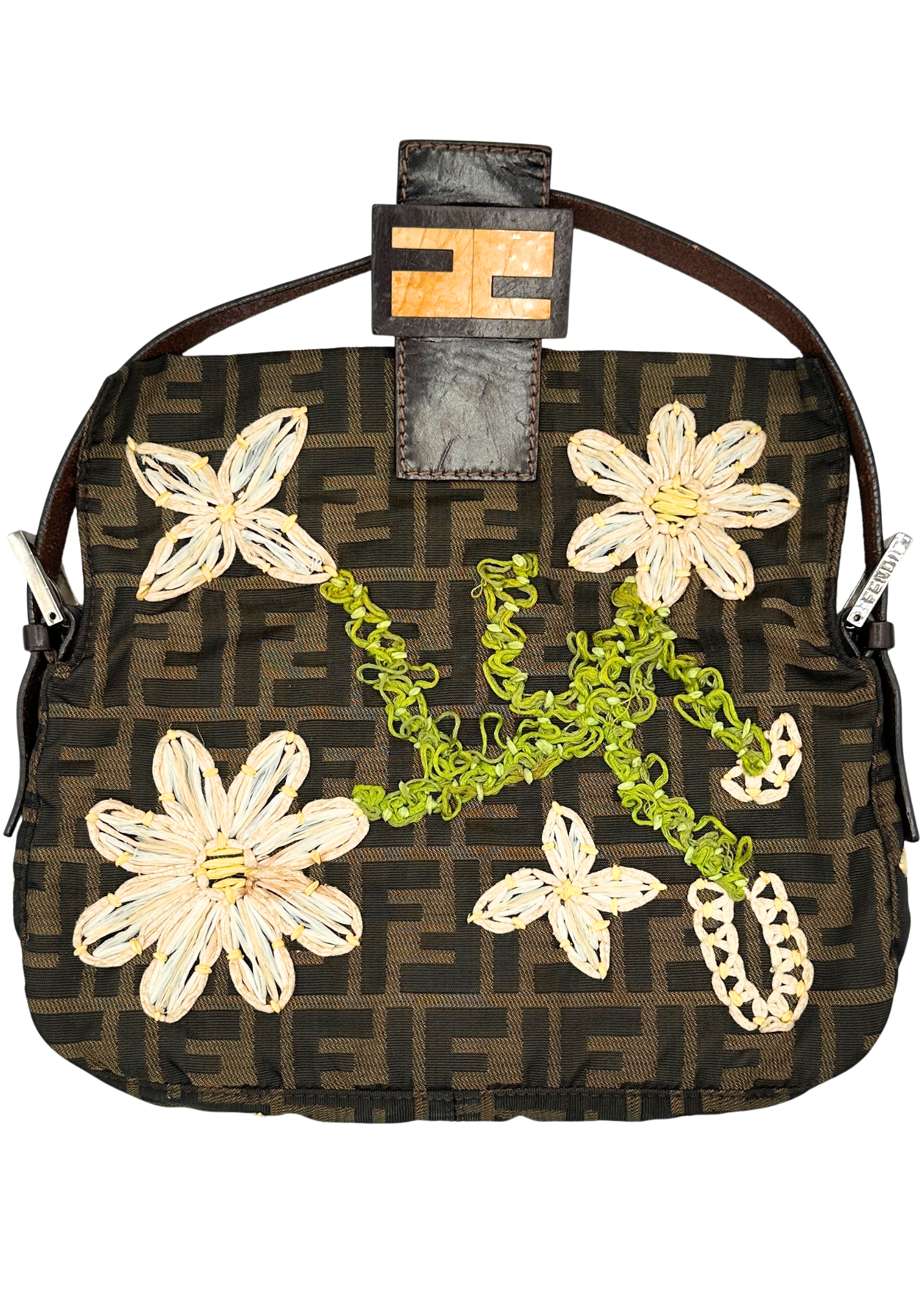 FENDI ZUCCA FLOWER BAGUETTE