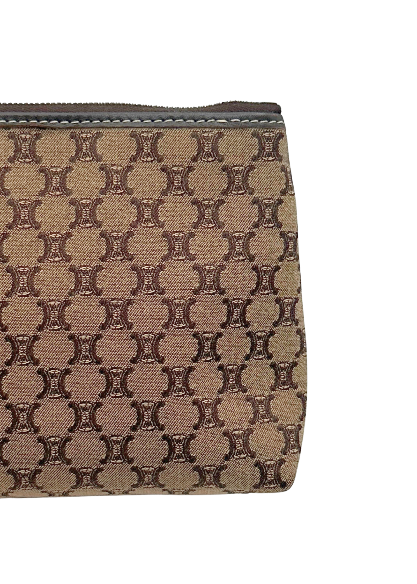 Celine Triomphe Macadam Pouch Brown
