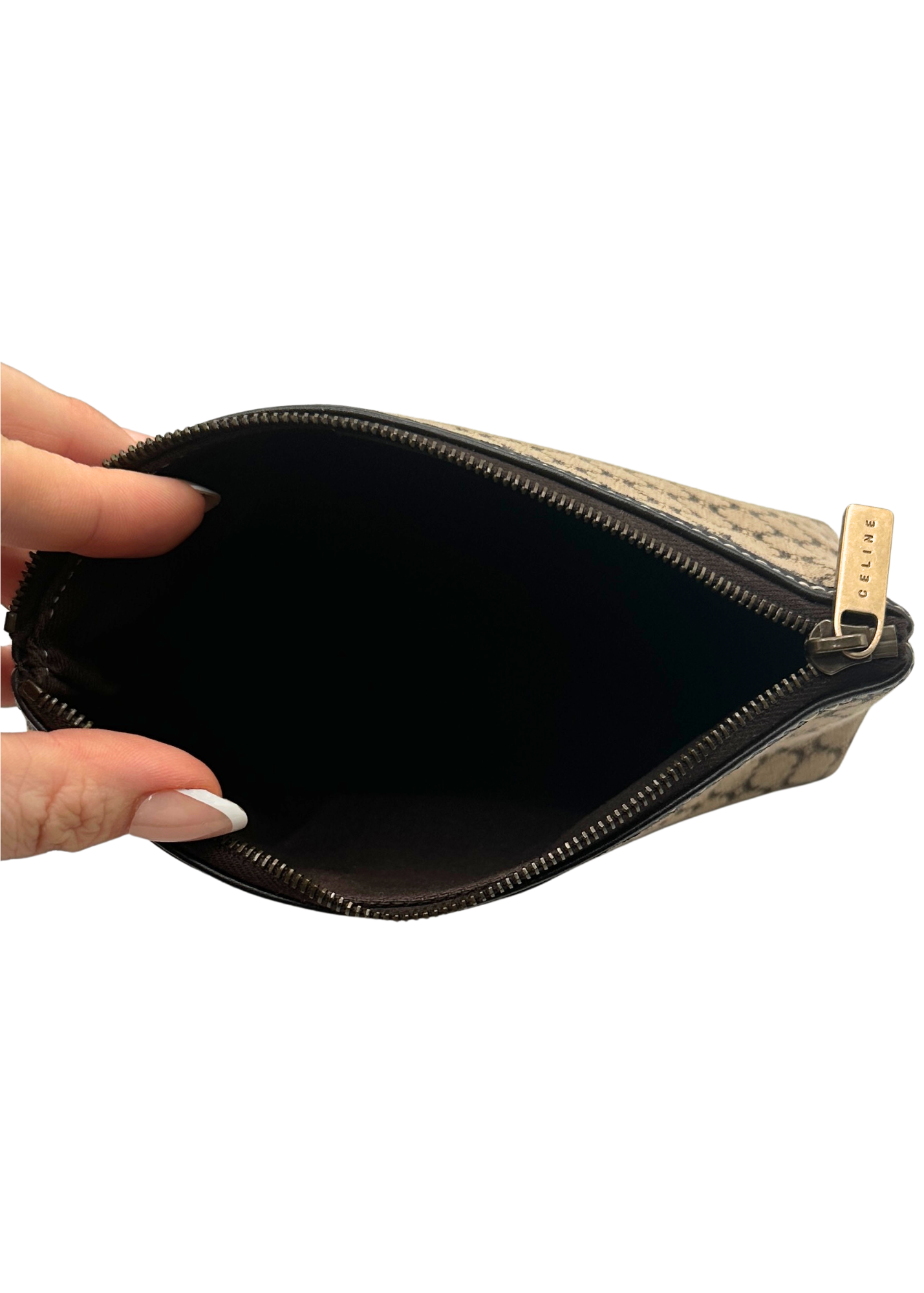 Celine Triomphe Macadam Pouch Brown