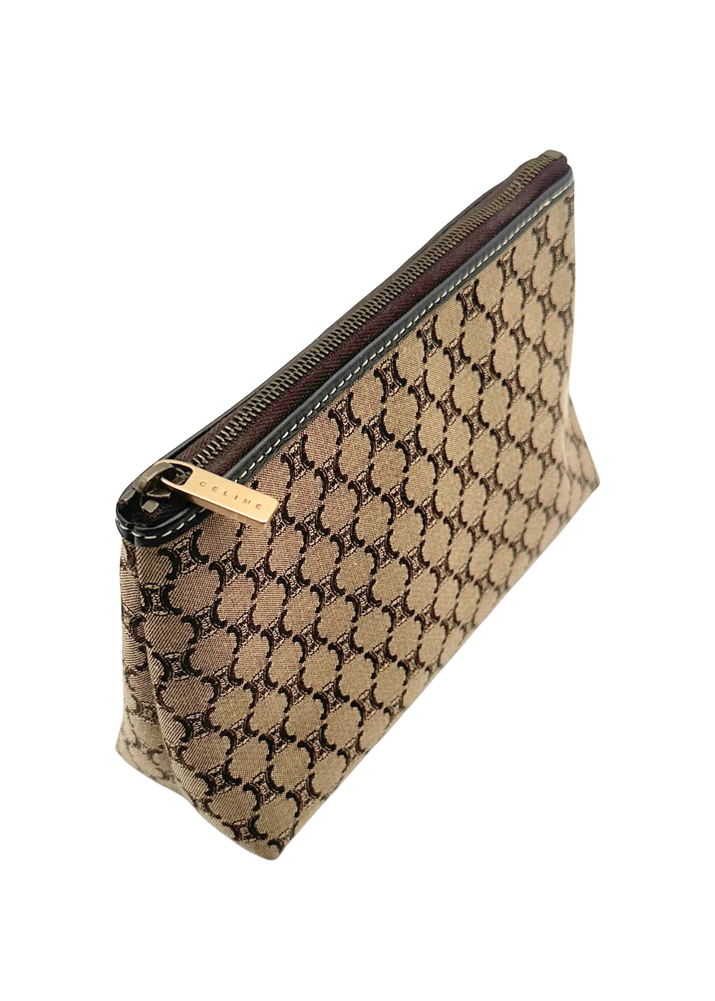 Celine Triomphe Macadam Pouch Brown