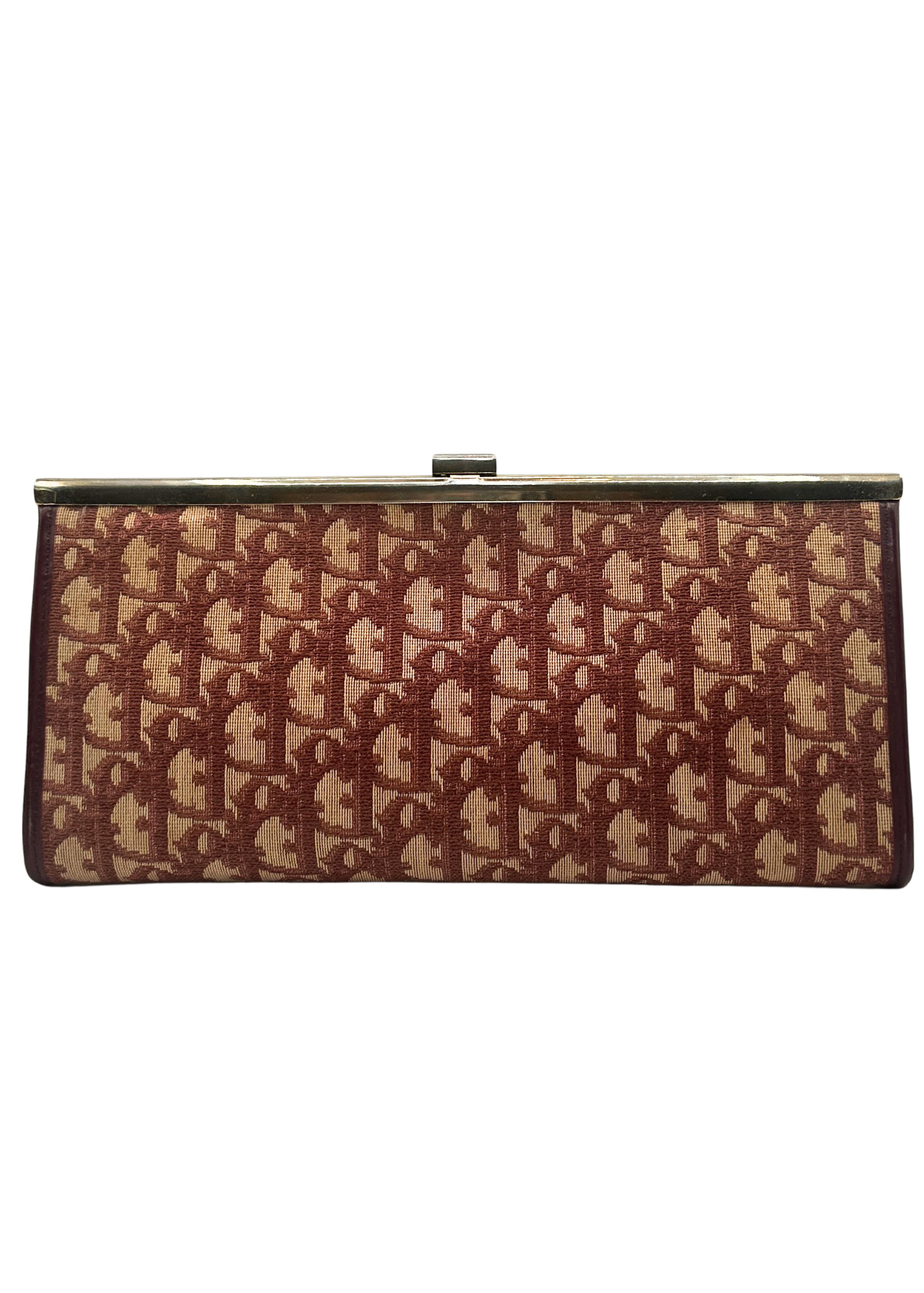 Patterned clutch bag on a white background