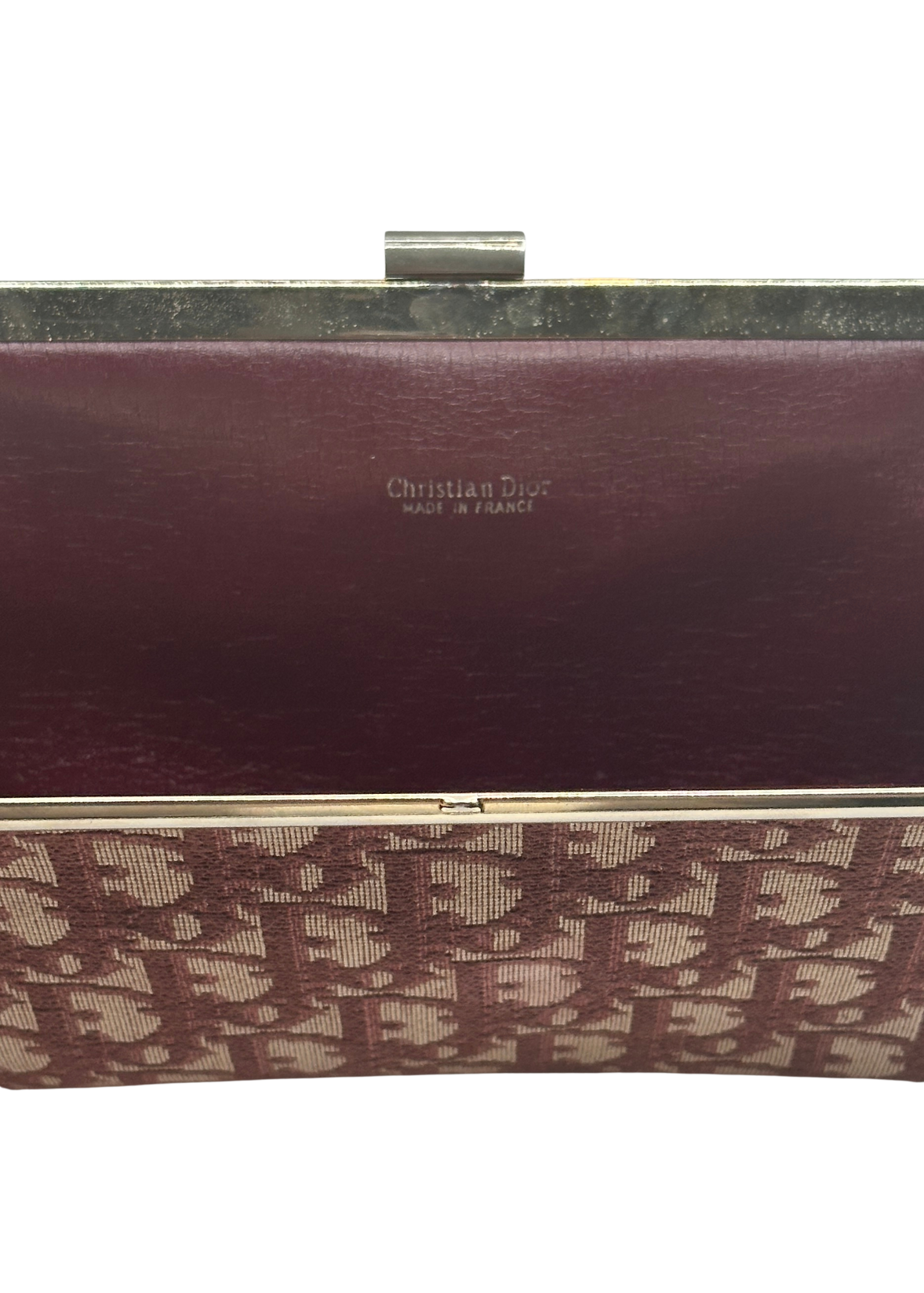 Dior Burgundy Trotter Clutch Front
