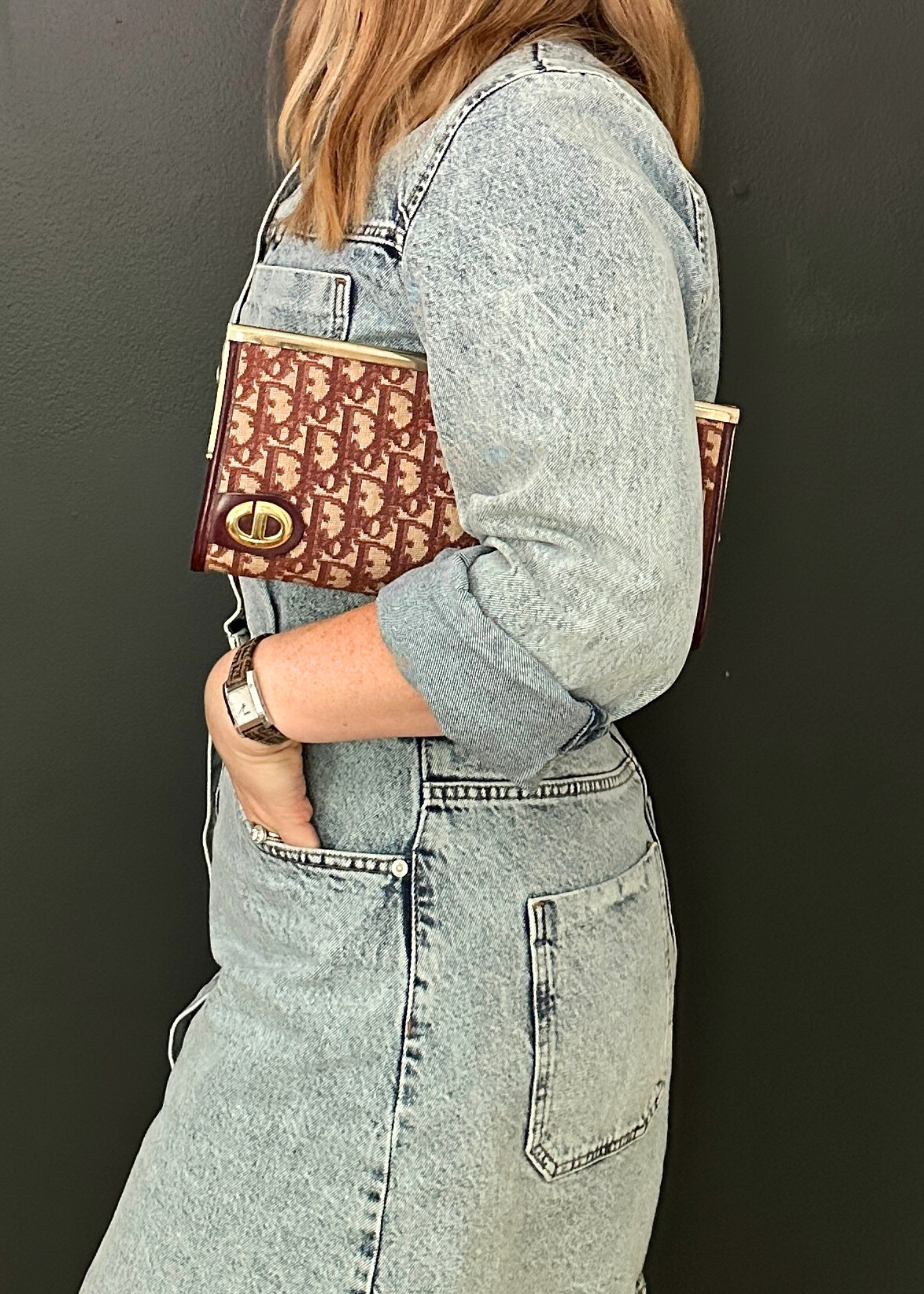 Dior Burgundy Trotter Clutch