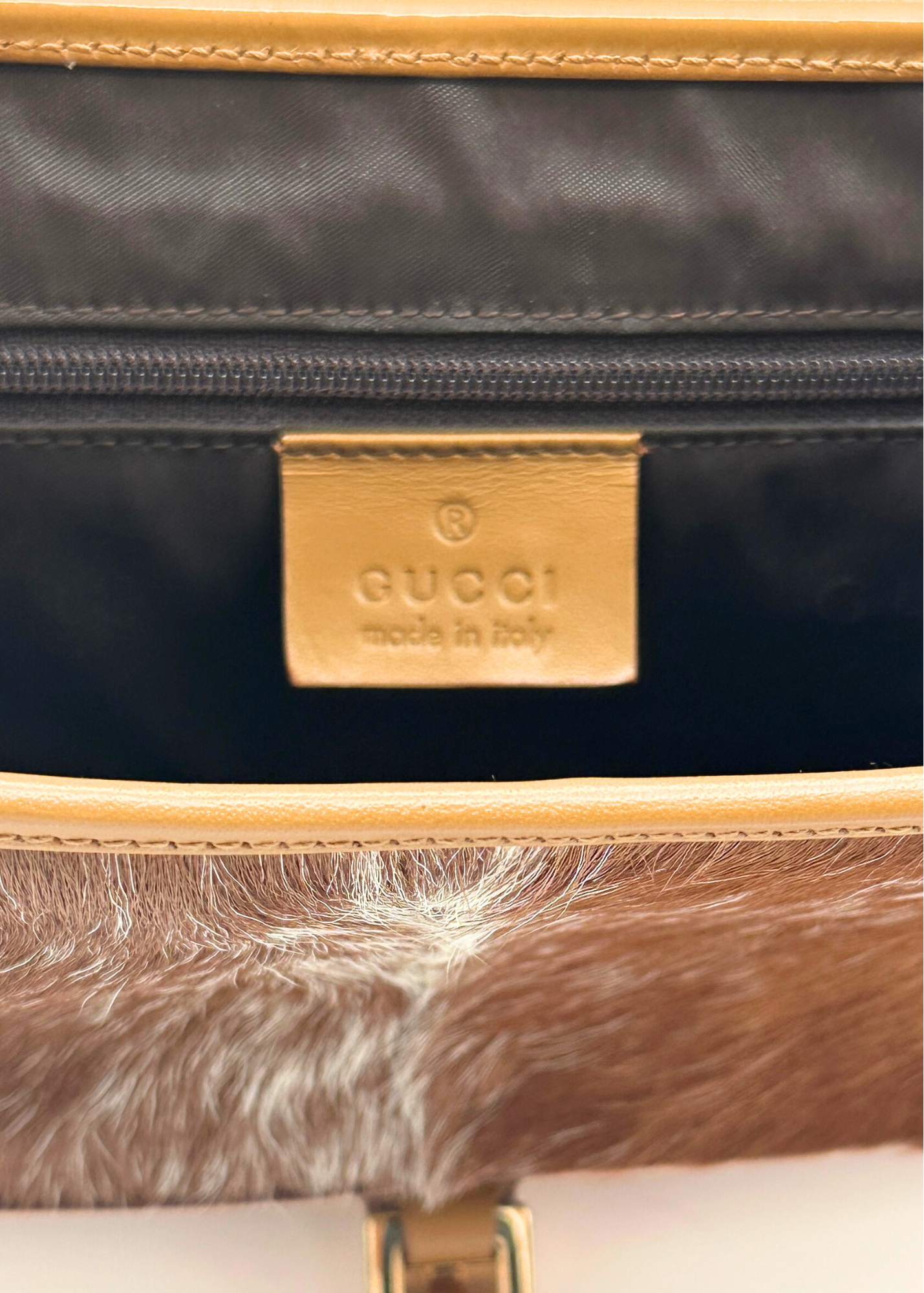 Gucci Jackie Pony Hair Leather Tag