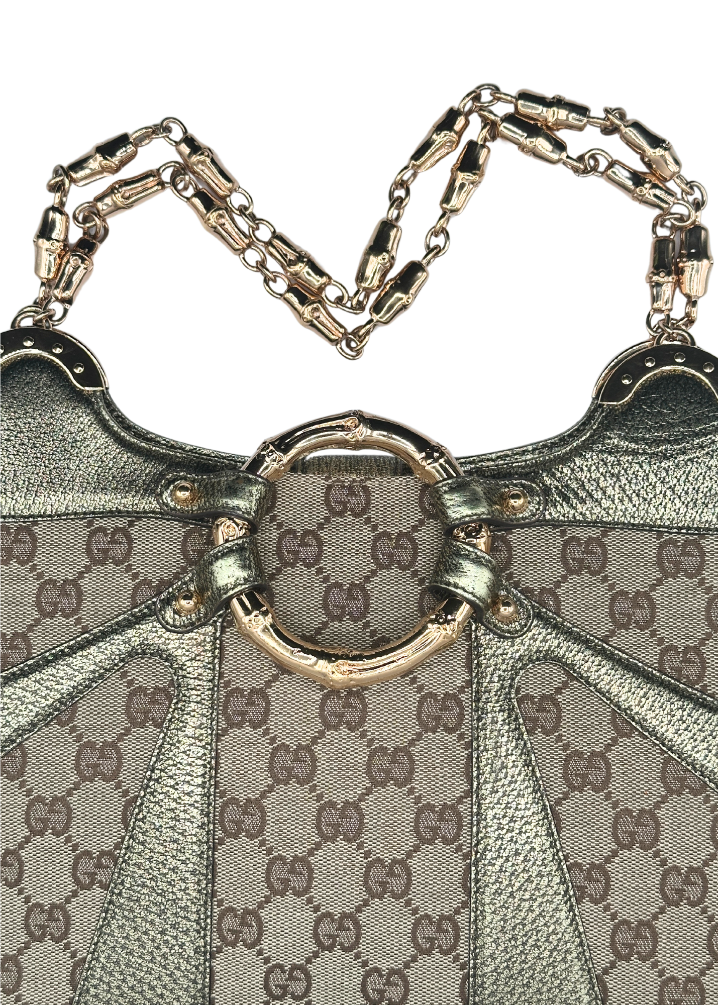 Gucci Monogram Bamboo Ring Bag
