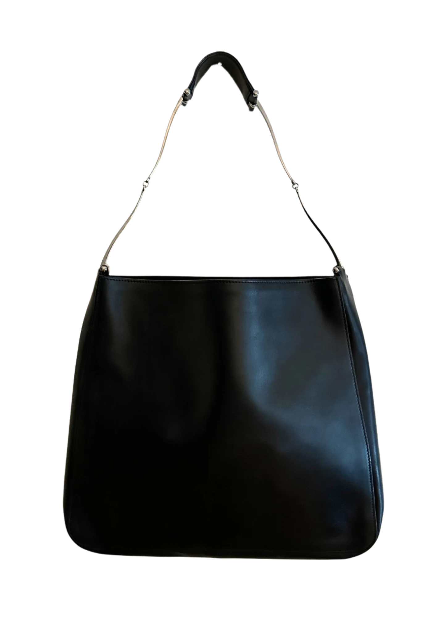 Gucci Black Leather Horsebit Shoulder Bag