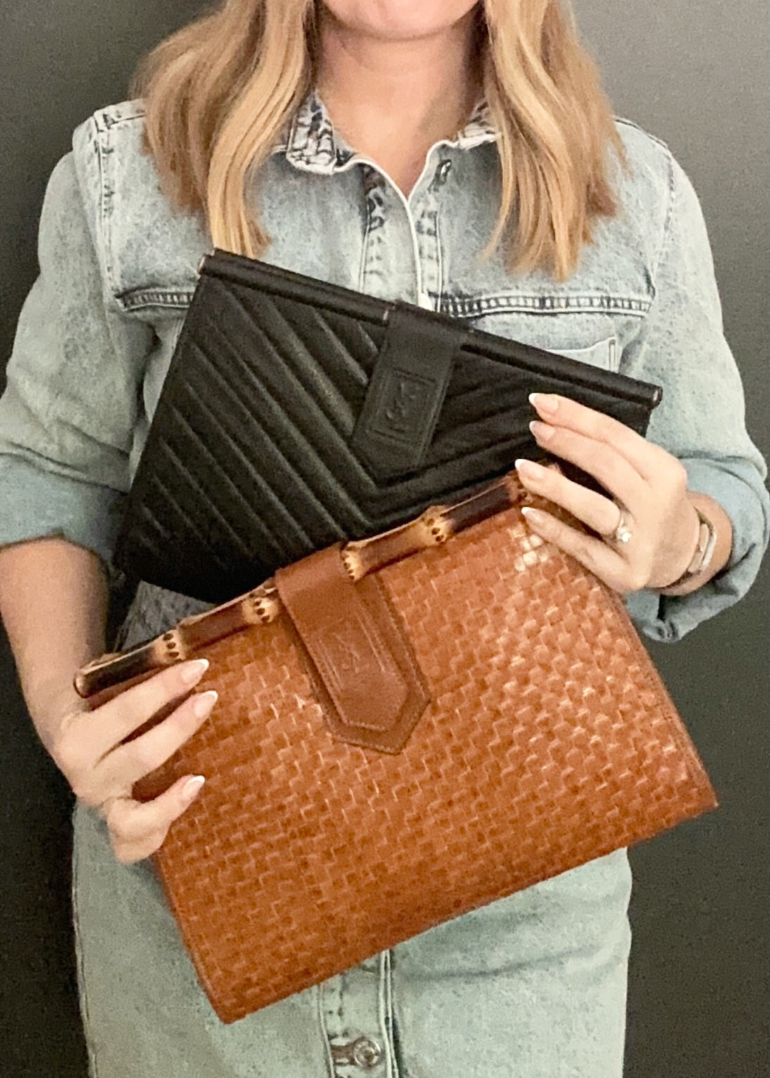 YVES SAINT LAURENT BAMBOO CLUTCH