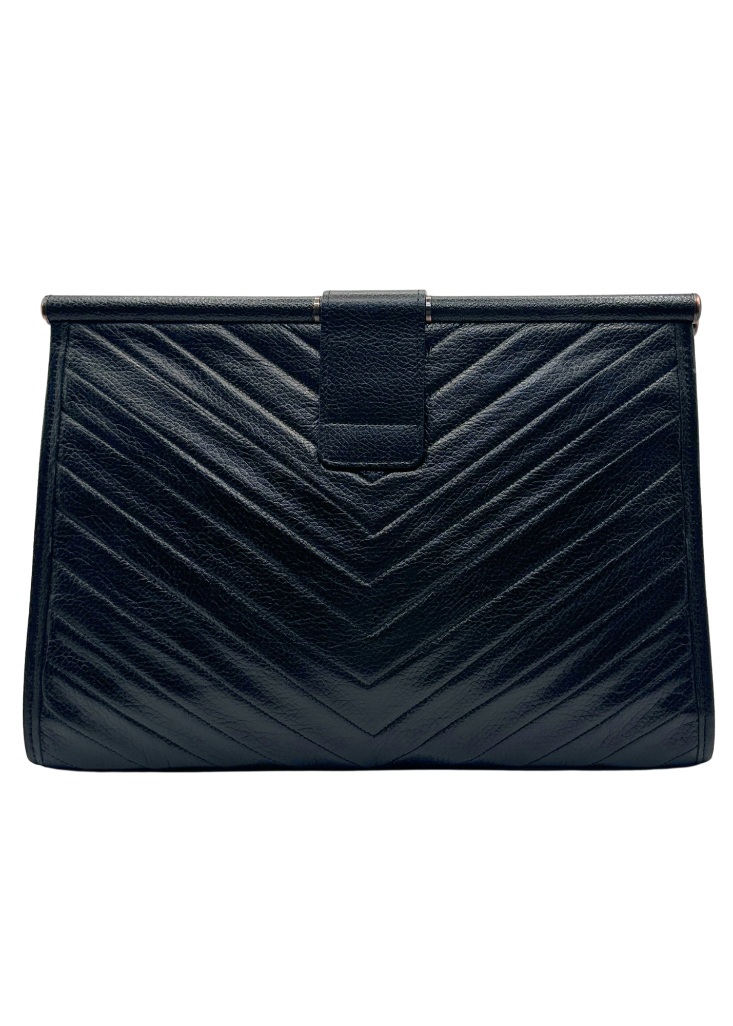 YvesSaintLaurentBlackLeatherClutchVintage
