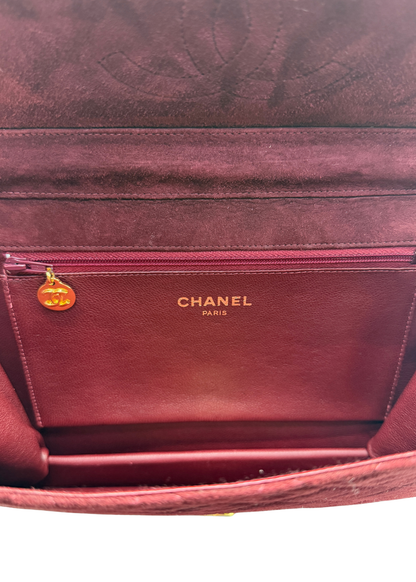 CHANEL SUEDE MATLASSÉ SINGLE FLAP BAG