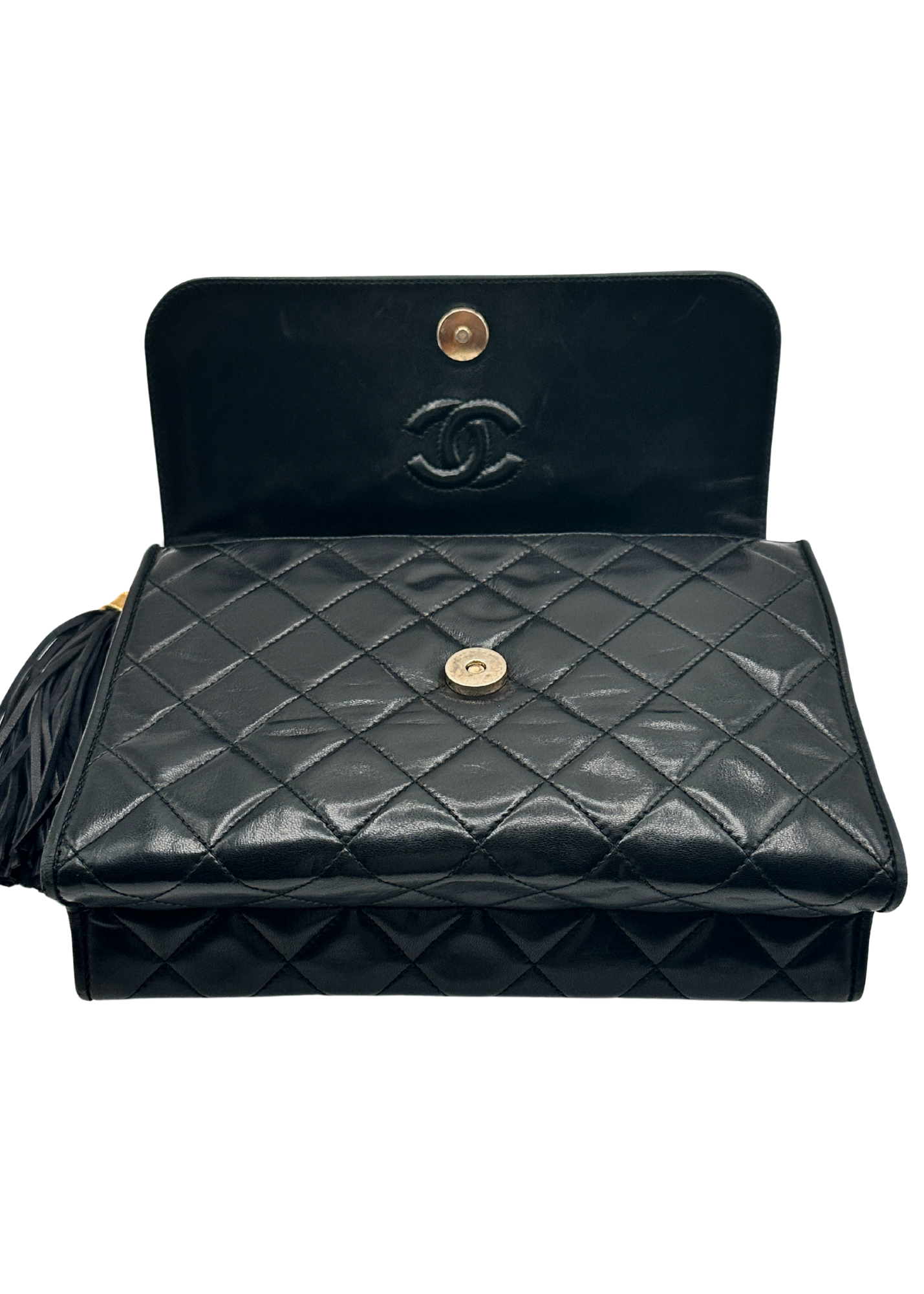 CHANEL LAMBSKIN TASSEL FLAP BAG