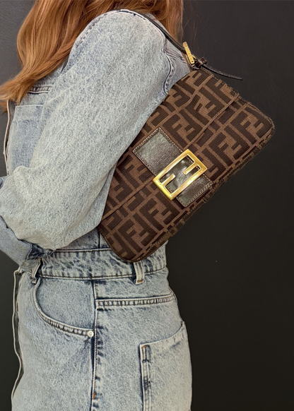RARE FENDI ZUCCA BAGUETTE with GOLD HARDWARE