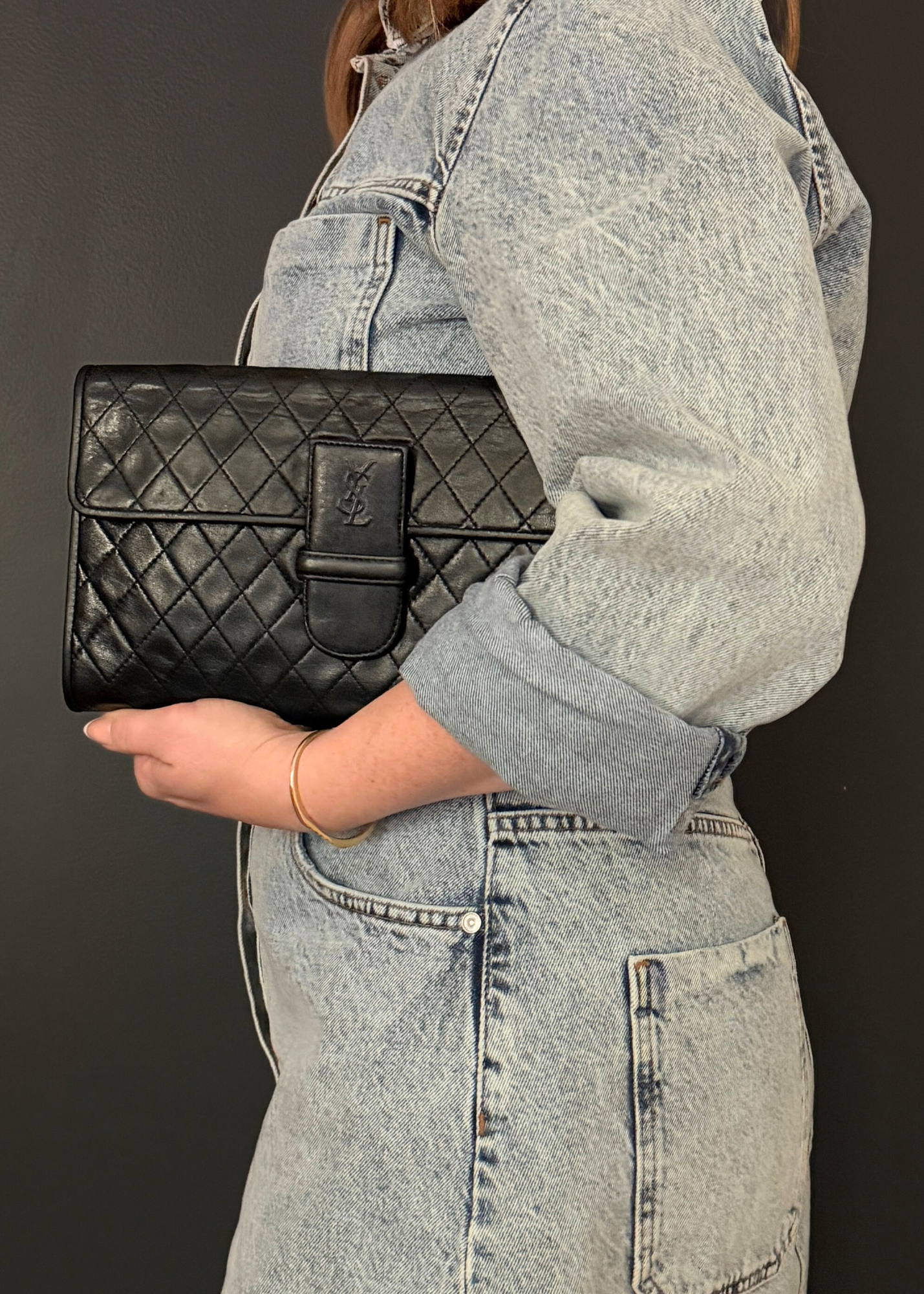 YVES SAINT LAURENT QUILTED CLUTCH