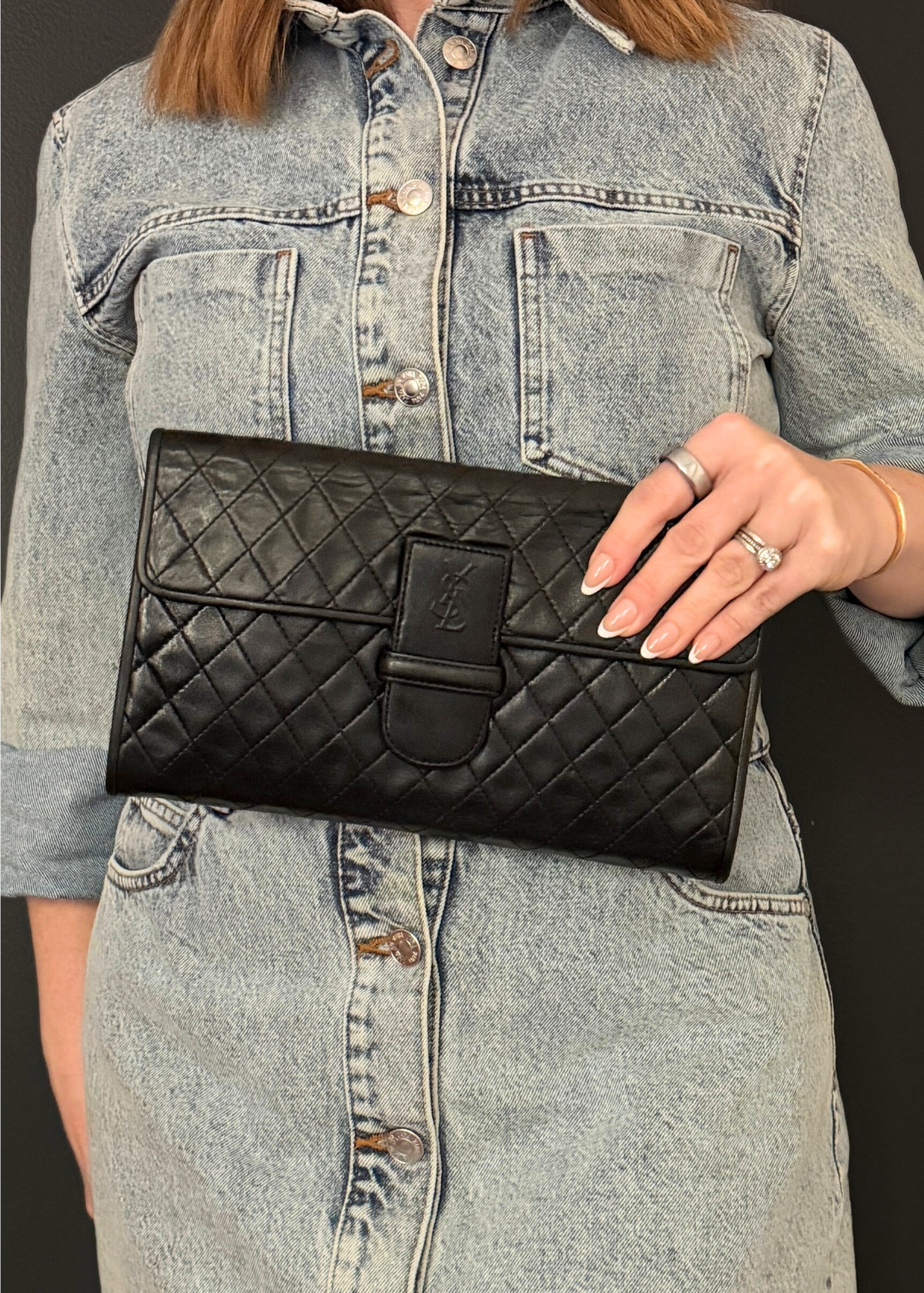 YVES SAINT LAURENT QUILTED CLUTCH