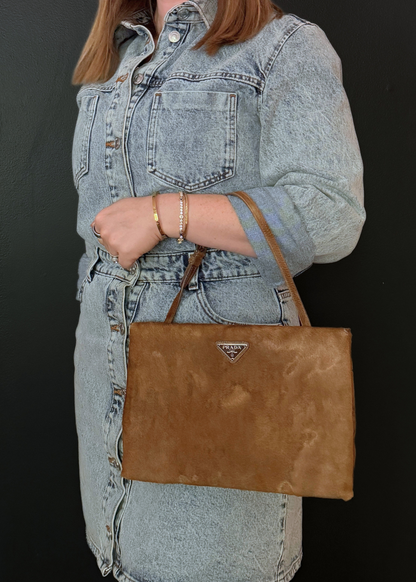 PRADA PONYHAIR SHOULDER BAG & CLUTCH