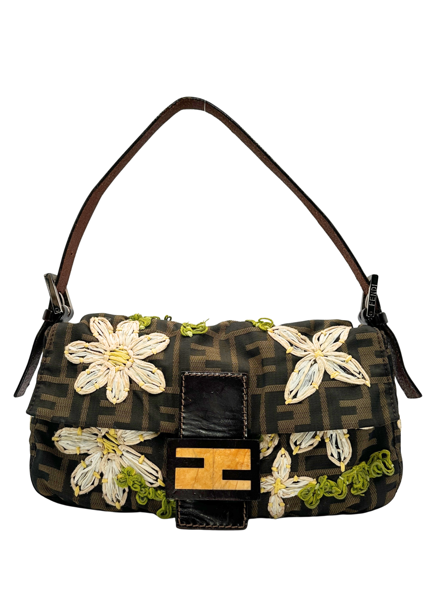 FENDI ZUCCA FLOWER BAGUETTE