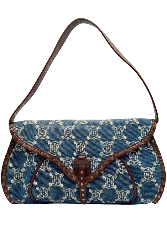 CELINE DENIM TRIOMPHE SHOULDER BAG
