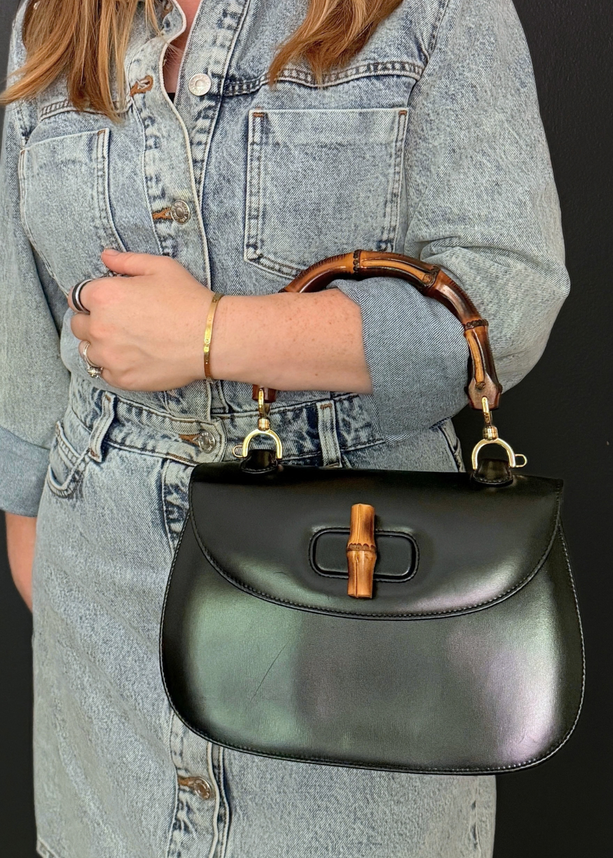 GUCCI 1947 BAMBOO TOP HANDLE BAG