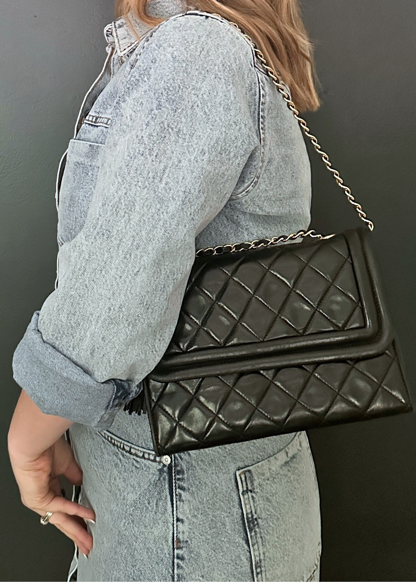 CHANEL LAMBSKIN TASSEL FLAP BAG