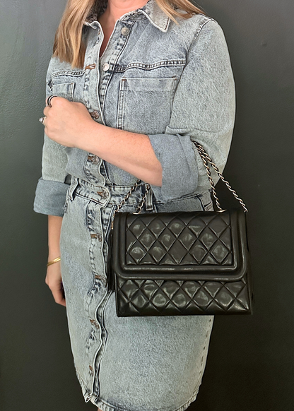 CHANEL LAMBSKIN TASSEL FLAP BAG