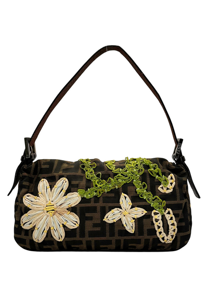 FENDI ZUCCA FLOWER BAGUETTE