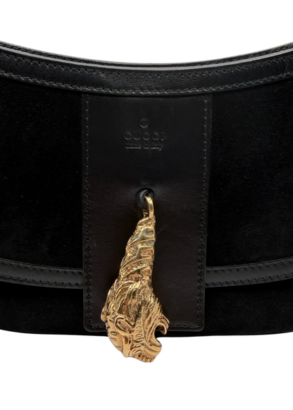 GUCCI TIGER HEAD SUEDE BAG