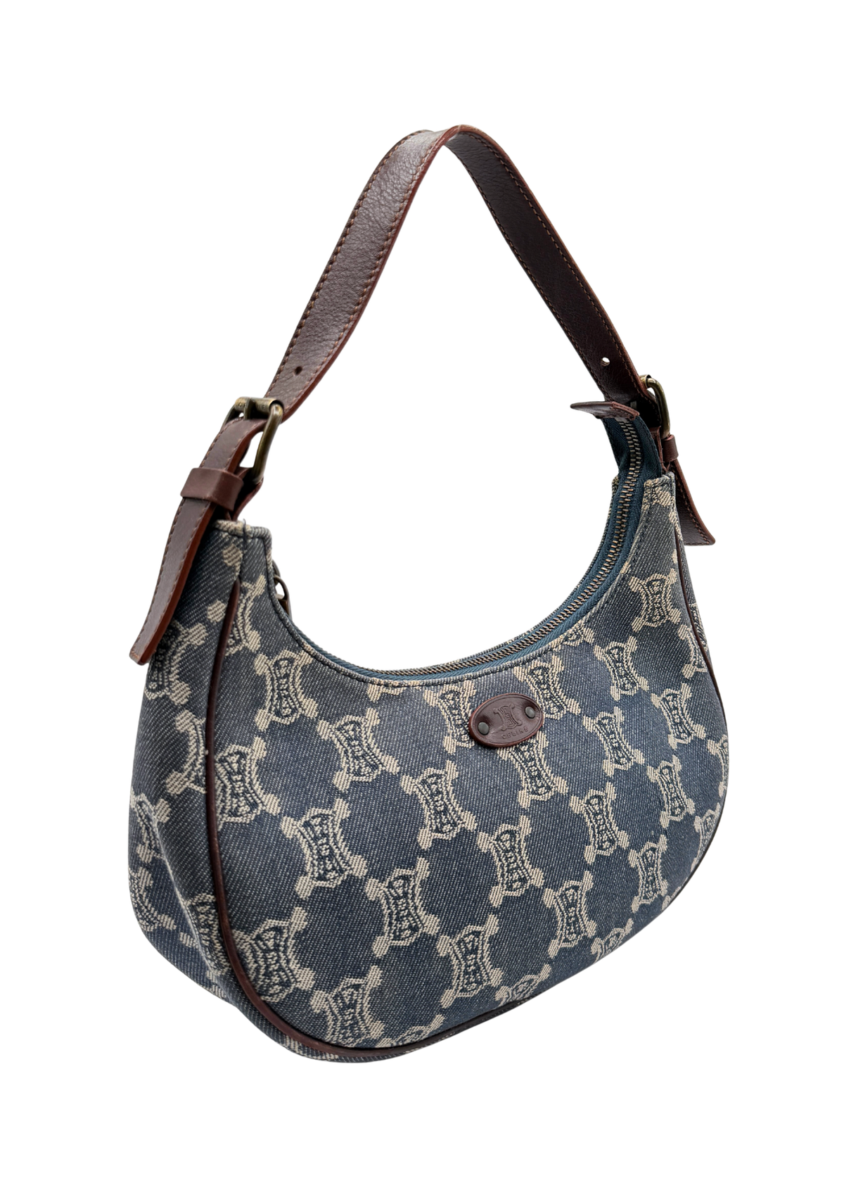 CELINE DENIM TRIOMPHE AVA SHOULDER BAG