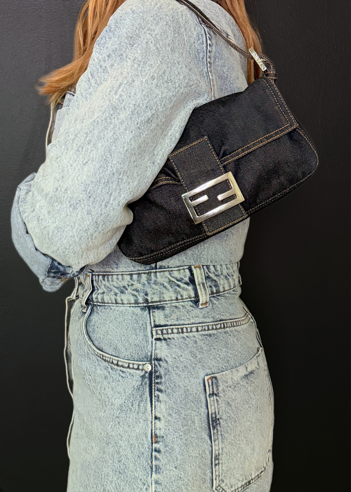 FENDI DENIM BAGUETTE