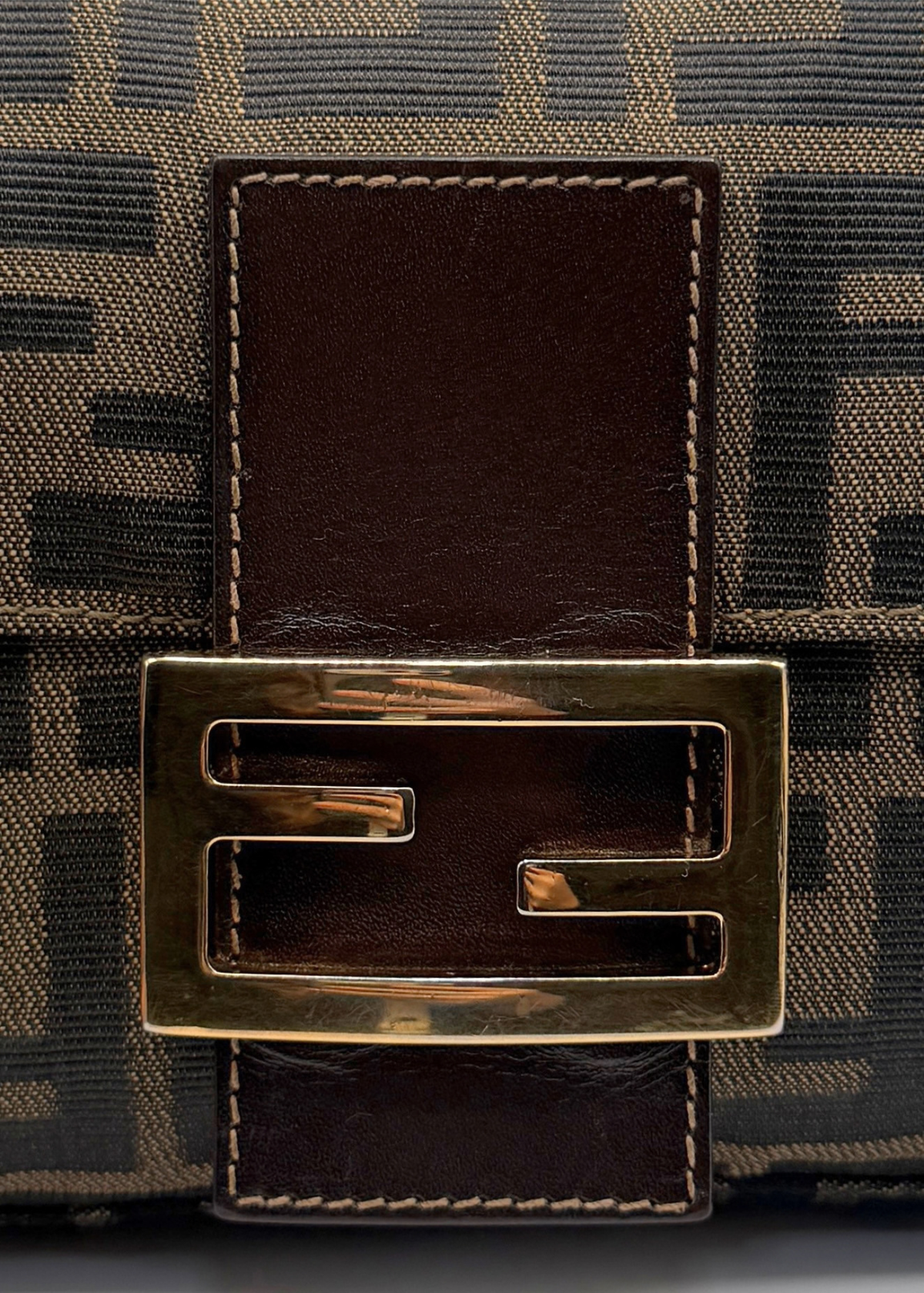 RARE FENDI ZUCCA BAGUETTE with GOLD HARDWARE
