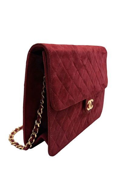 CHANEL SUEDE MATLASSÉ SINGLE FLAP BAG
