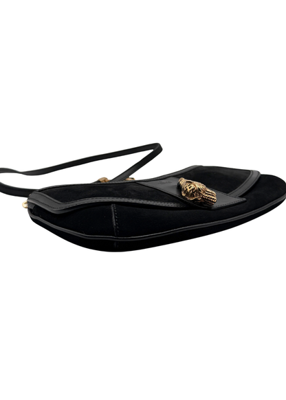 GUCCI TIGER HEAD SUEDE BAG