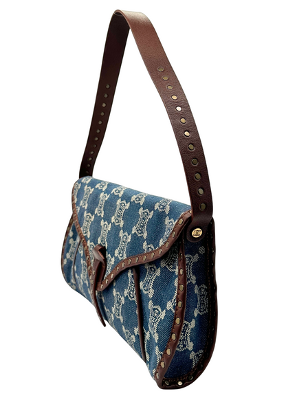 CELINE DENIM TRIOMPHE SHOULDER BAG