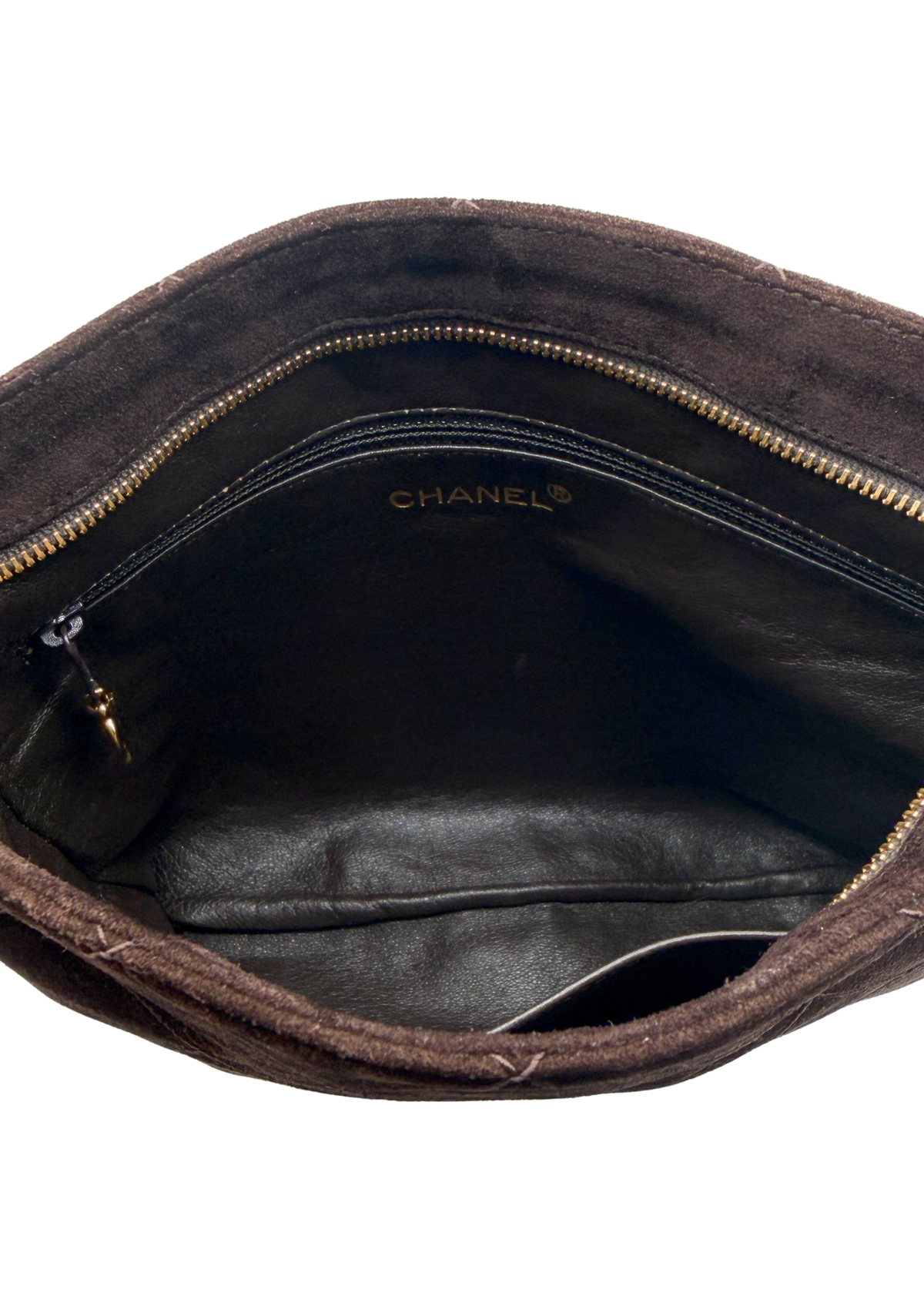 CHANEL SUEDE MATELASSÉ CROSSBODY BAG Interior