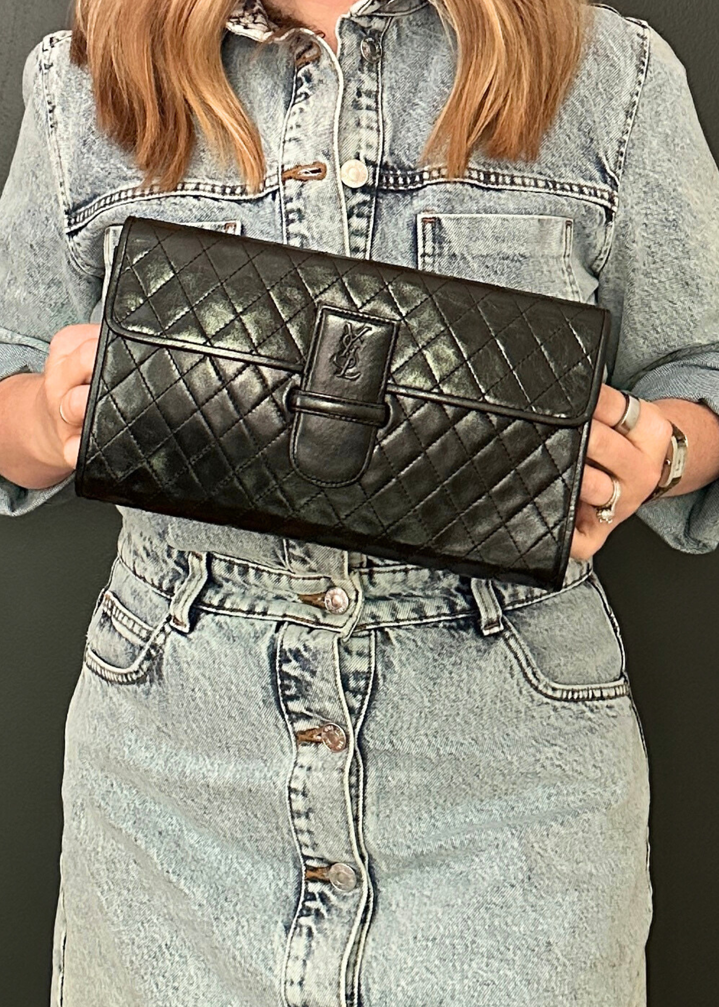YVES SAINT LAURENT QUILTED CLUTCH