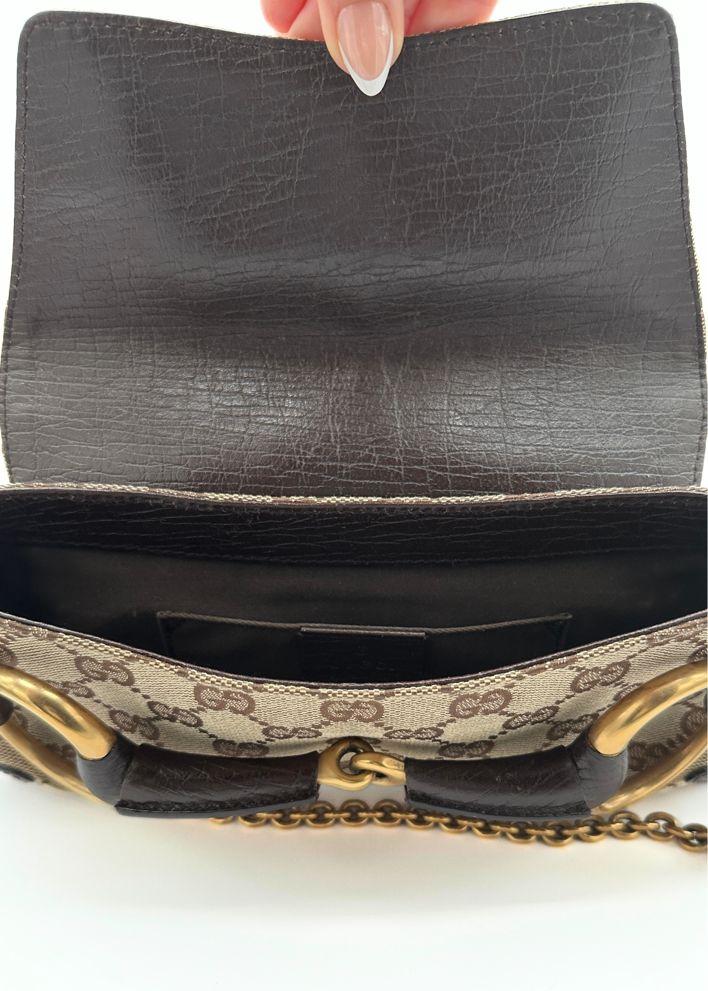 Gucci Monogram Horsebit Clutch