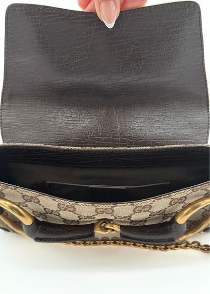 Gucci Monogram Horsebit Clutch