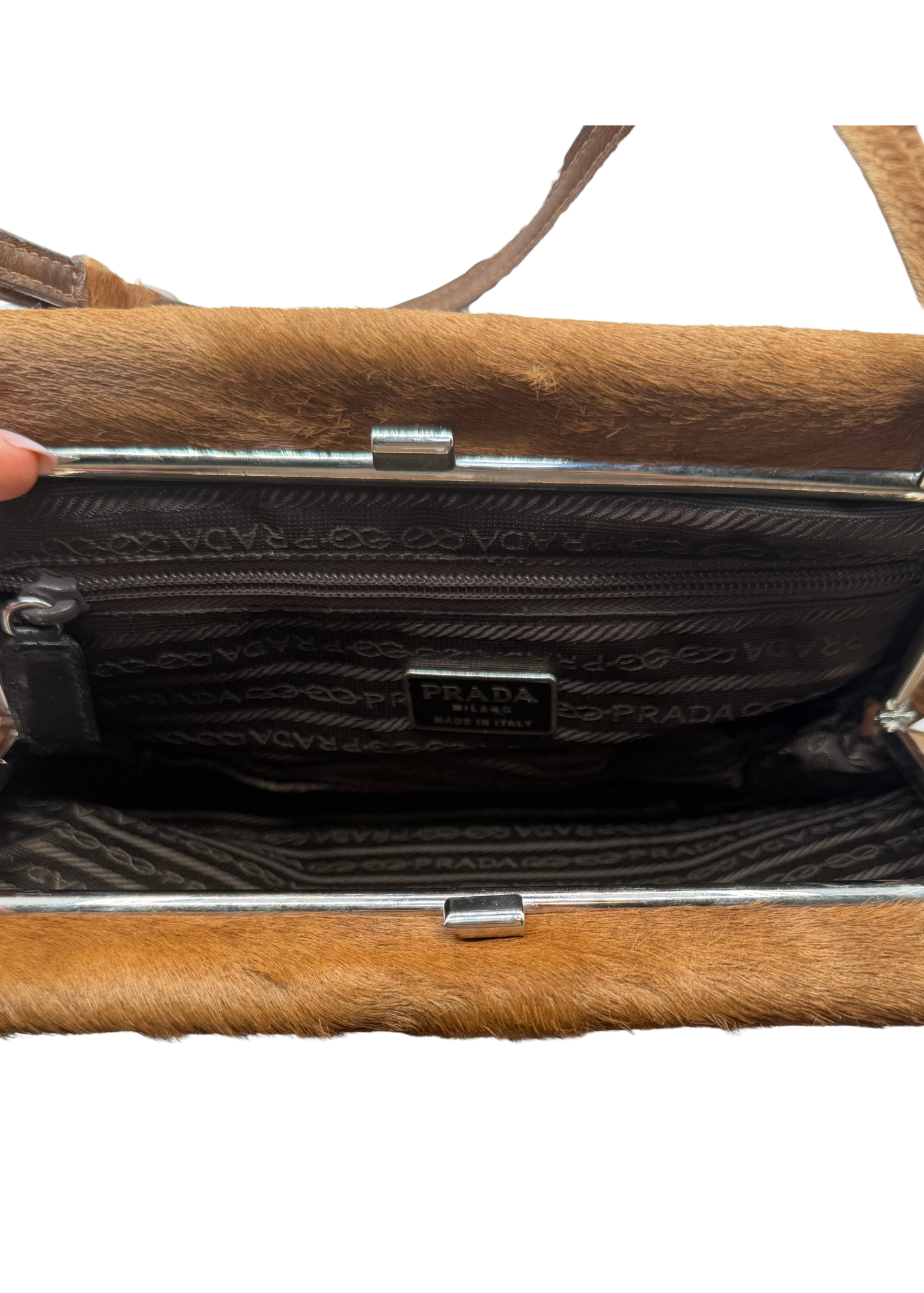 PRADA PONYHAIR SHOULDER BAG & CLUTCH