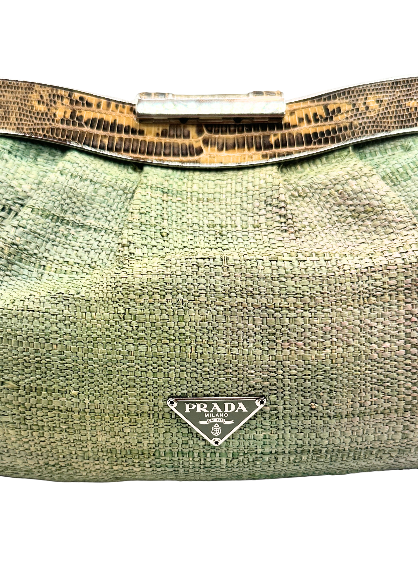 PRADA RAFFIA & LIZARD BAG