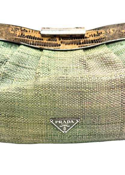 PRADA RAFFIA & LIZARD BAG