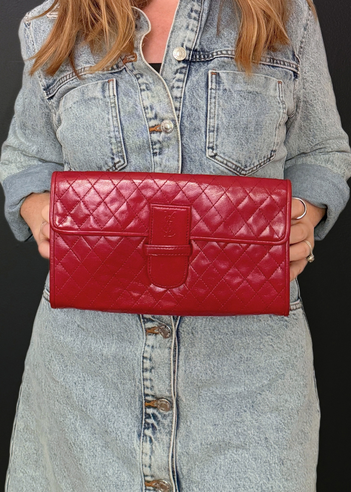 YVES SAINT LAURENT QUILTED CLUTCH