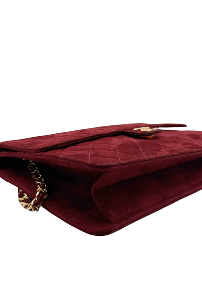 CHANEL SUEDE MATLASSÉ SINGLE FLAP BAG
