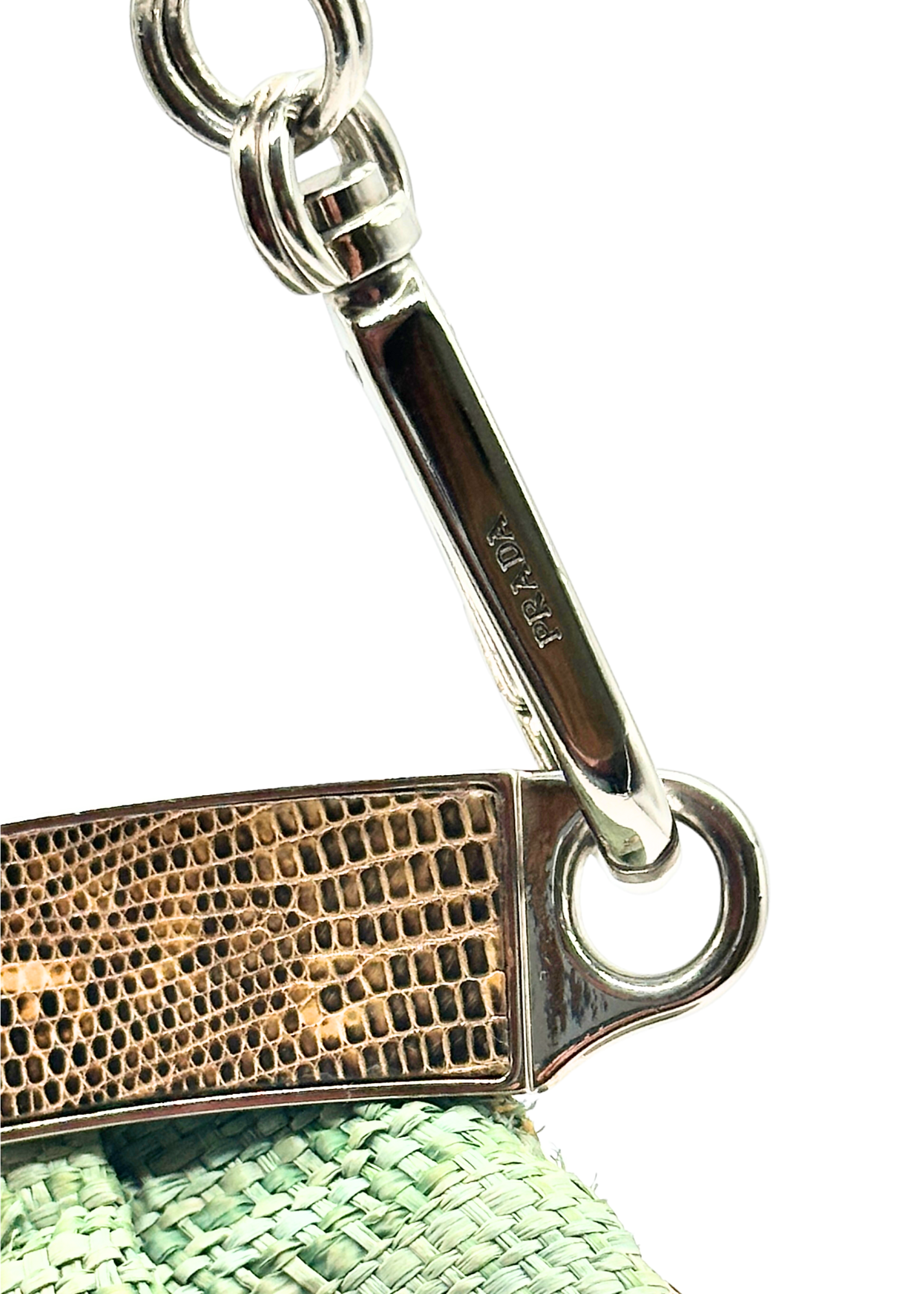 PRADA RAFFIA & LIZARD BAG