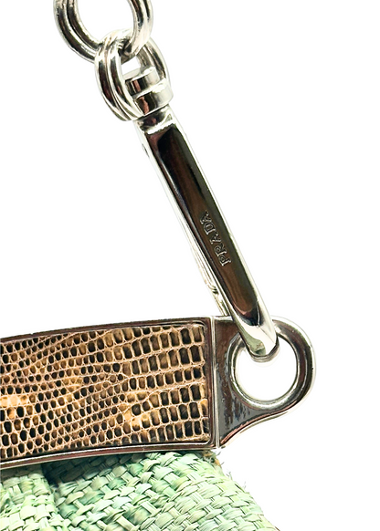 PRADA RAFFIA & LIZARD BAG